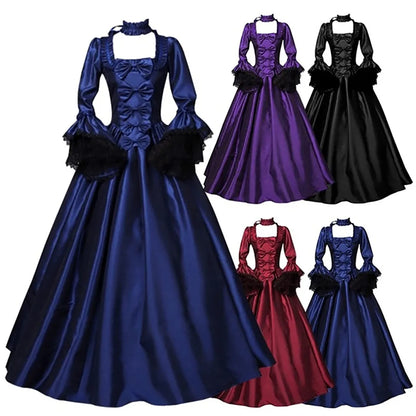 Gothic Black A Line Dress A Line Witch Dress For Women Gothic Witchcraft Vintage Medieval Dress For Women Halloween Costumes
