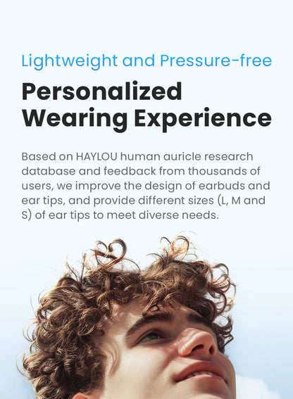HAYLOU Mori Pro Bluetooth 5.4 Earphones Wireless  43dB Adaptive Noise Cancellation Earbuds 6 Mic Headphones 28H Battery Life