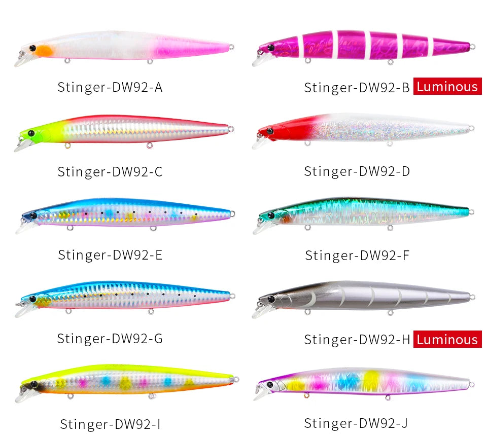 Minnow Sea Fishing Lure STINIGER 140mm 26g Piston Weight Ultra Long Casting Seabass Inshore Hard Baits