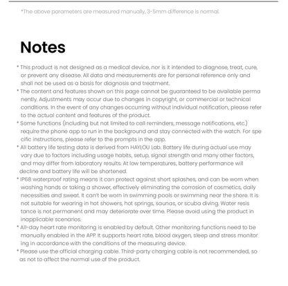 HAYLOU Watch S6 Voice Calling Smart Watch Men Health Monitoring IP68 Waterproof Smart Notifications Voice Assistant Smartwatch