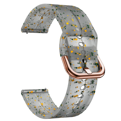 20mm Floral Band For Huami Amazift GTS 4/2/2e/3/GTS2 Mini/GTR 42mm Watch Bracelet Amazfit Bip 3 Pro Transparent Silicone Strap