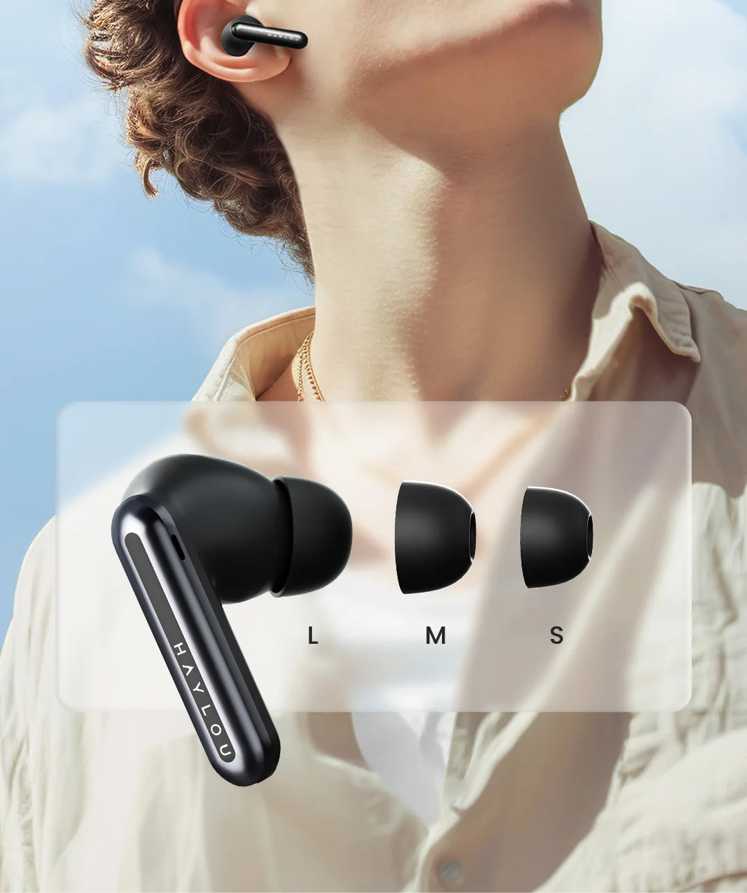 HAYLOU Mori Pro Bluetooth 5.4 Earphones Wireless  43dB Adaptive Noise Cancellation Earbuds 6 Mic Headphones 28H Battery Life