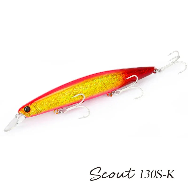 Sinking Minnow Fishing Lure SCOUT 130mm 24g Long Casting Seabass Flounder Artificial Large Sea Fishing Hard Baits