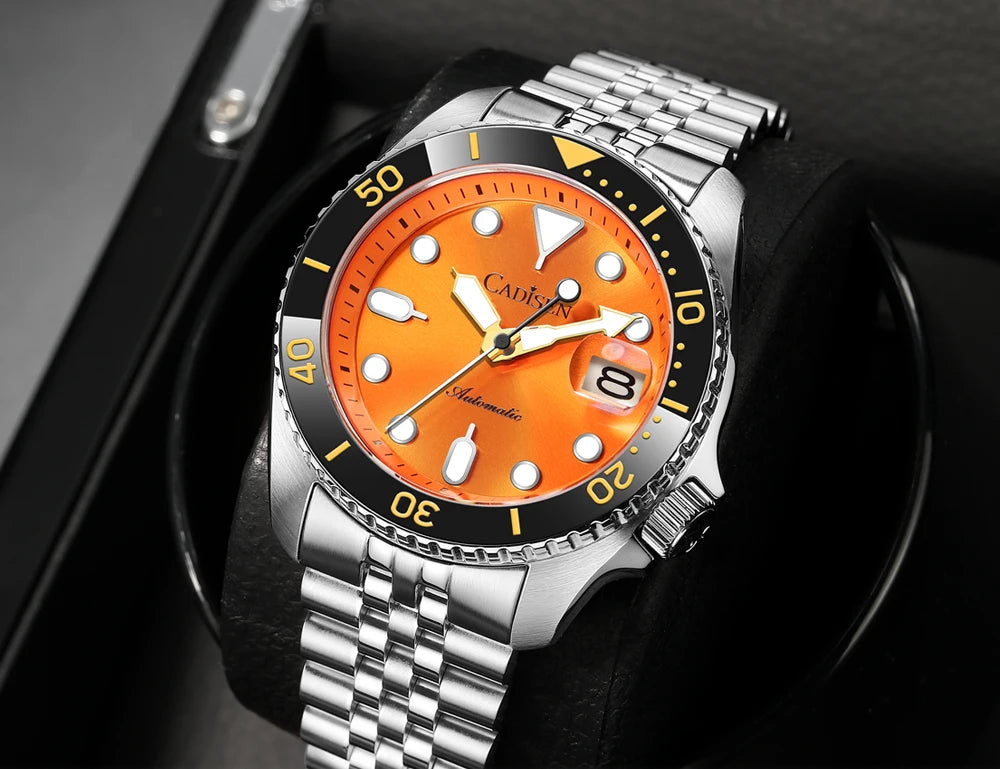 New CADISEN BGW9 Strong Glow Business Watch Diving Men's Automatic Watches Men Mechanical Wristwatch 200m Waterproof  Japan NH35