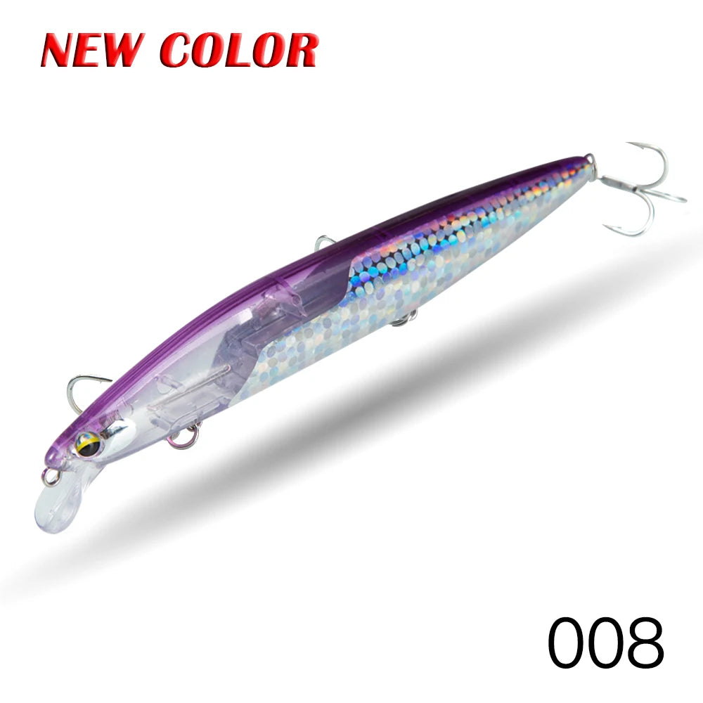 Floating Minnow Fishing Lure 120mm20g/145mm27g Flash Flake Wobbler Silent Assassin Floating Hard Bait For Pike Bass