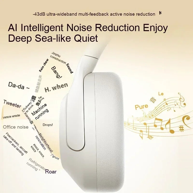 HAYLOU S30 Pro Headphone With Mic Active Noise Reduction Bluetooth 5.4 Long Battery Life HiFi 40mm Dynamic Gaming Headset Custom