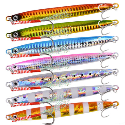 Metal Jig Fishing Lure Slow Cast Jigging Spoon 10G 20G 30G 40G 60G Sea Bass Lure Artificial Bait Fishing Gear