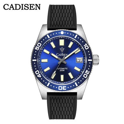 CADISEN New 38mm Diver Mens Watch Japan NH35A Automatic Mechanical Sapphire Glass Date Luminous 200M Waterproof Wrist watch Men
