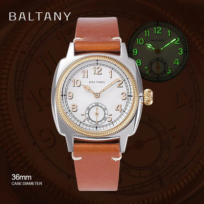 Baltany S4036F 36MM 1926S Oyster Tribute Watch Man Stainless Steel Waterproof Vintage Gold Bezel Automatic Mechanical Watches
