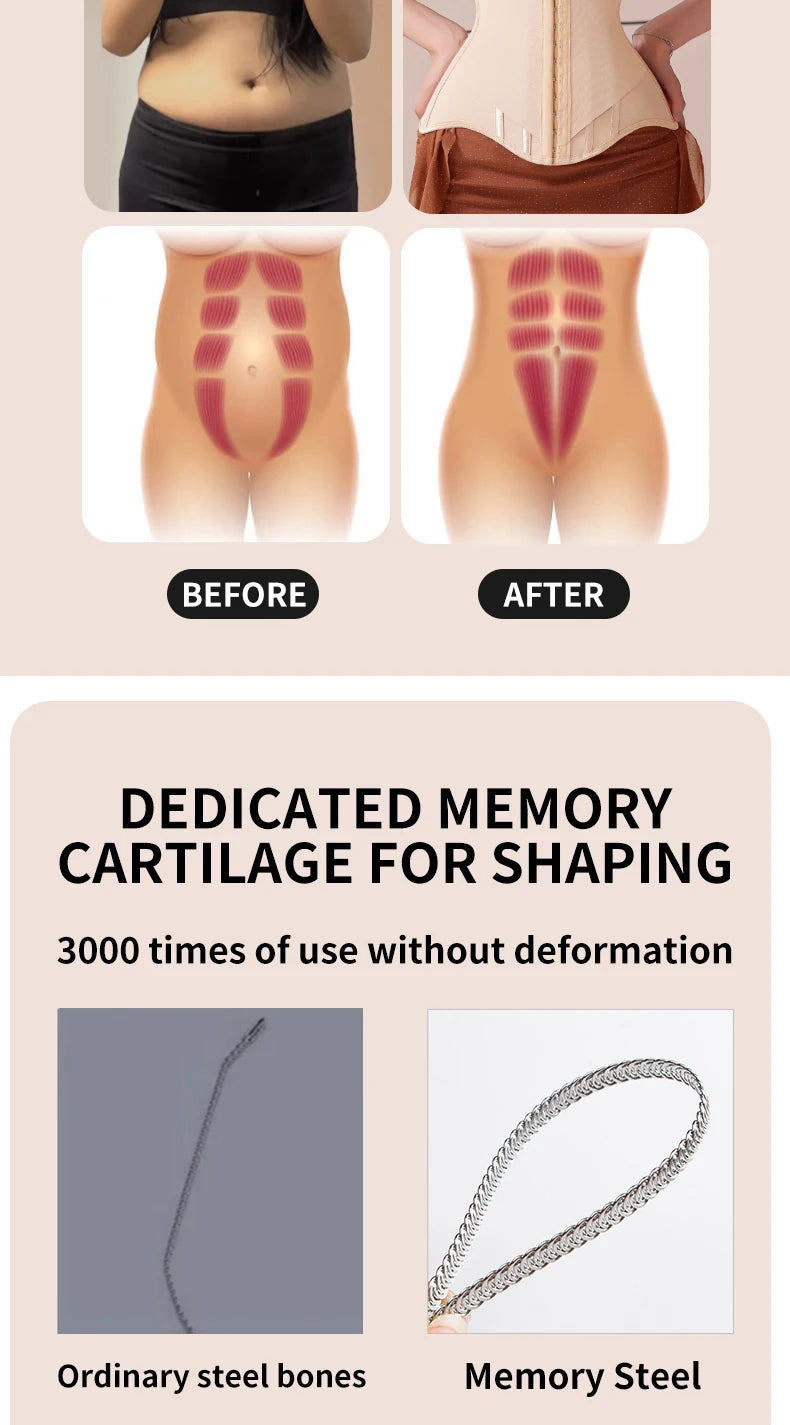 U-shaped Waist Trainer Corset Women Buttoned Shapers Breast Lifted Waist Trainer Steel Bone Slimming Women's Shapewear