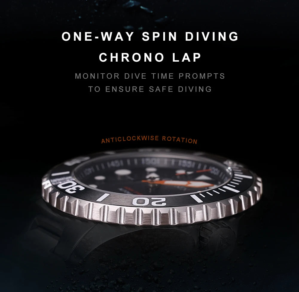 CADISEN AQUA DIVER Brand Luxury Men Watches Automatic Watch Japan NH35A 100M Waterproof Luminous Mechanical Wristwatch