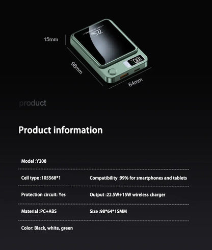 100000mAh Magnetic Wireless Power Bank Fast Charger For Magsafe Portable Auxiliary Battery Pack For iphone Huawei Samsung