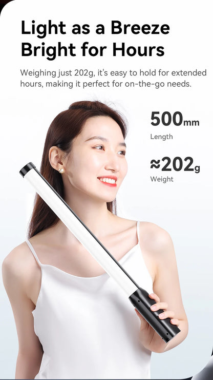 Ulanzi Upgraded VL119 Stick Light 10W RGB Light Wand Handheld Stick for Protrait Photography Live Streaming with Type-C Charging