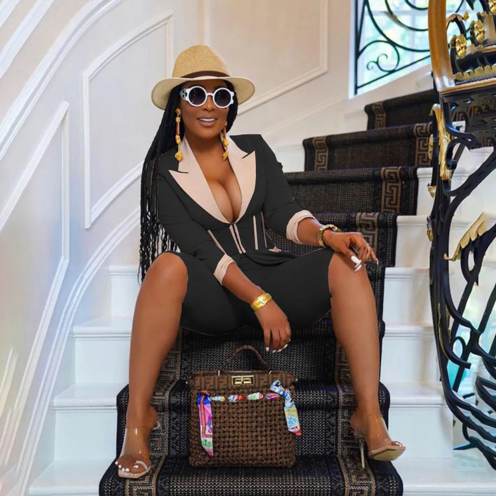 Elegant Suits  Women Corset Blazer and Legging Pants Matching Two 2 Piece Set Outfits Streetwear Lady Tracksuit