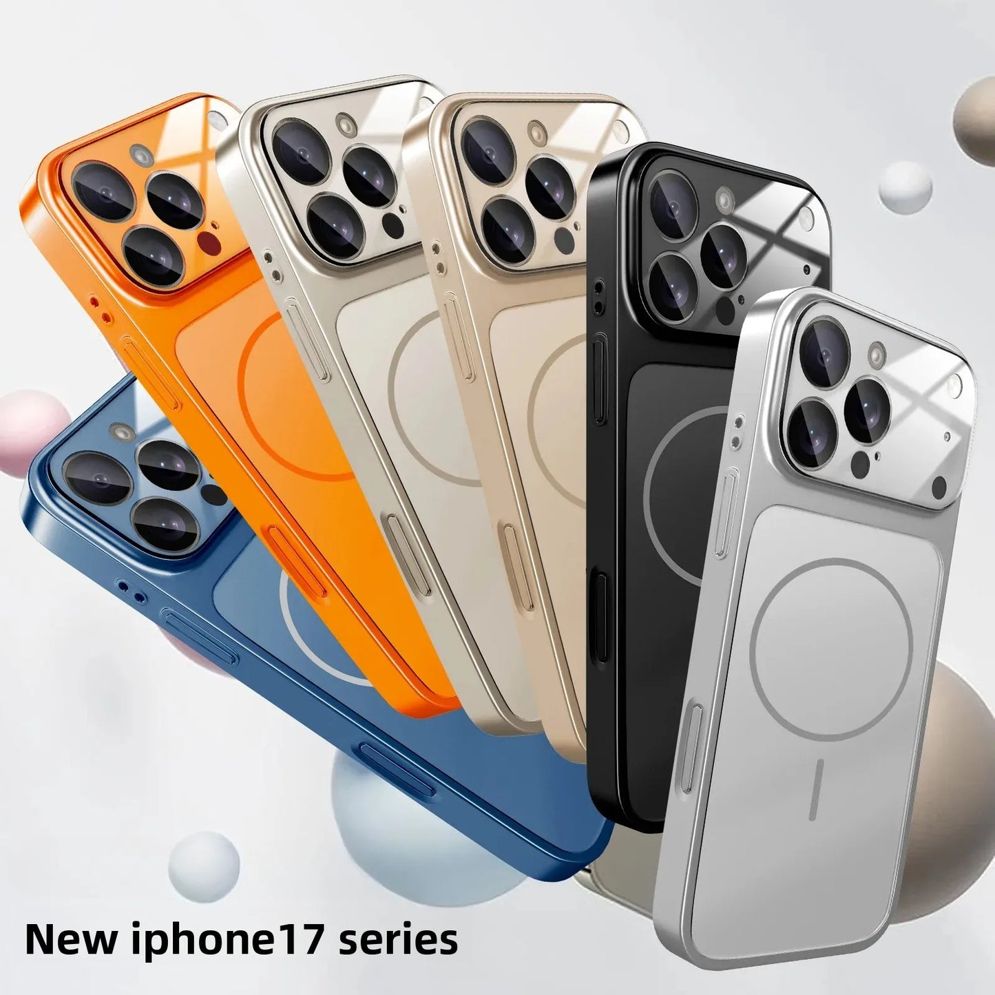 Original Phone Colour AG Case For iPhone 17 Pro Max 17Air 16 15 14 13 For MagSafe Nano Frosted Glass Lens Camera Protect Cover