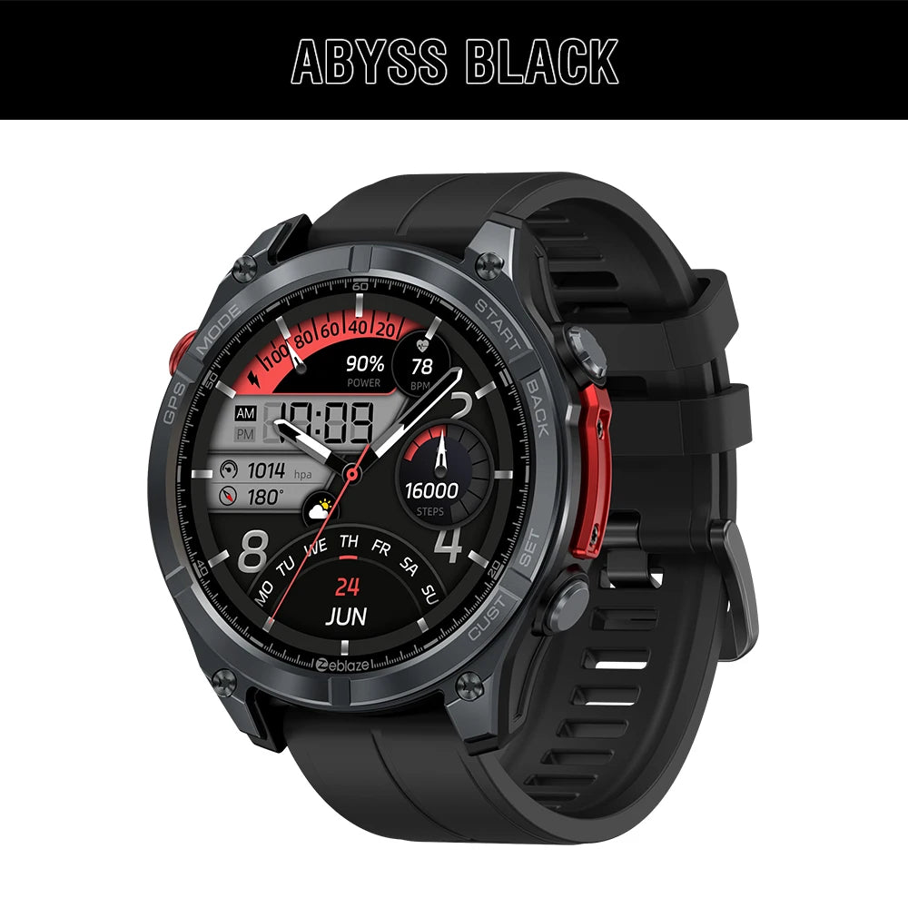 Zeblaze Stratos 4 GPS Smartwatch 1.43" AMOLED Screen Compass Barometric Altimeter Flashlight Voice Calling Smart Watch