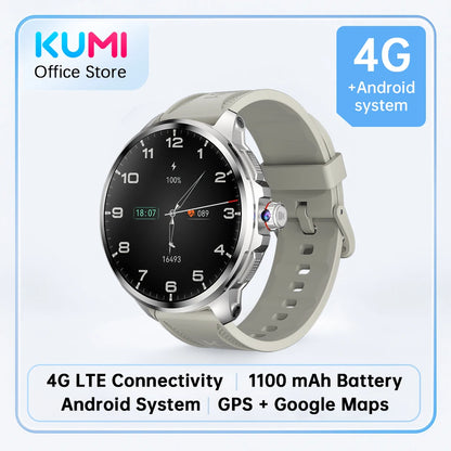 KUMI Watch X3 Pro Android 4G WiFi Smartwatch, 1.75" AMOLED, GPS, 200MP Camera, 32GB, Waterproof, Fitness Tracking Smart Watch