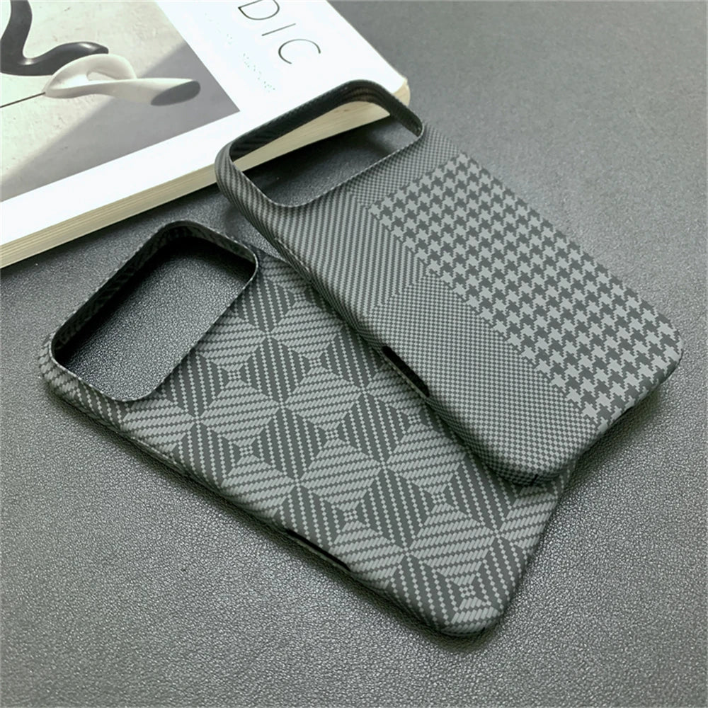 Case for iPhone 17 Pro Max 16 15 14 13 Luxury Checkered Pattern Contrast Color Bumper Cover