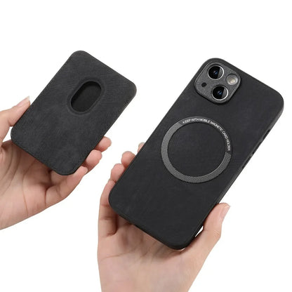 Vintage Leather Case with Detachable Magnetic Wallet Card Holder For iPhone 17 Air 16e 16 Pro Max 15 14 Plus 13 12 11