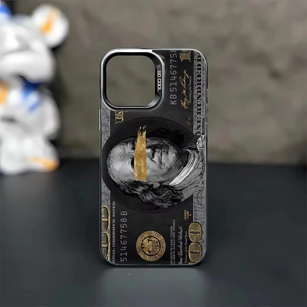 Cool 100 Dollar Bank Note Phone Case For IPhone 17 16 PRO 15 14 13 12 11 Promax Xr Xs 7 8 Plus SE Minimalism Shockproof Cover