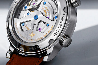 AGELOCER Original World Time Watch Men's Luxury Business Formal Automatic Mechanical Watch Birthday Gift for Men