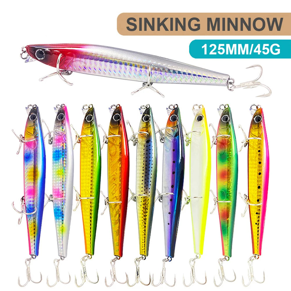 Lures Minnow Wobbler Long Casting Sinking Heavy Shot Artificial Hard Bait Fishing Accessories Decoy MN707