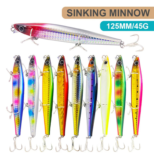 Lures Minnow Wobbler Long Casting Sinking Heavy Shot Artificial Hard Bait Fishing Accessories Decoy MN707