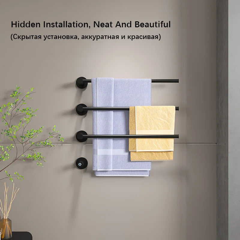 Brushed Gold Electric Heated Towel Rail Stainless Steel Towel Dryer Hidden Cable Electric Towel Rack Towel Radiator Towel Warmer