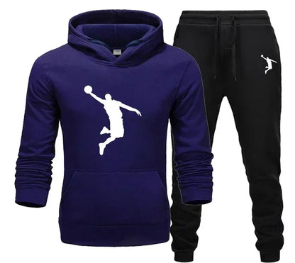 A new 2-piece set for men's casual sports hooded pullovers and sweatpants for outdoor jogging in Europe and America in 2025