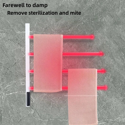 Electric Heating Towel Rails 180° Rotation Left & Right SUS304 Bathroom  Wall Mounted Towel Warmer Holder  220V