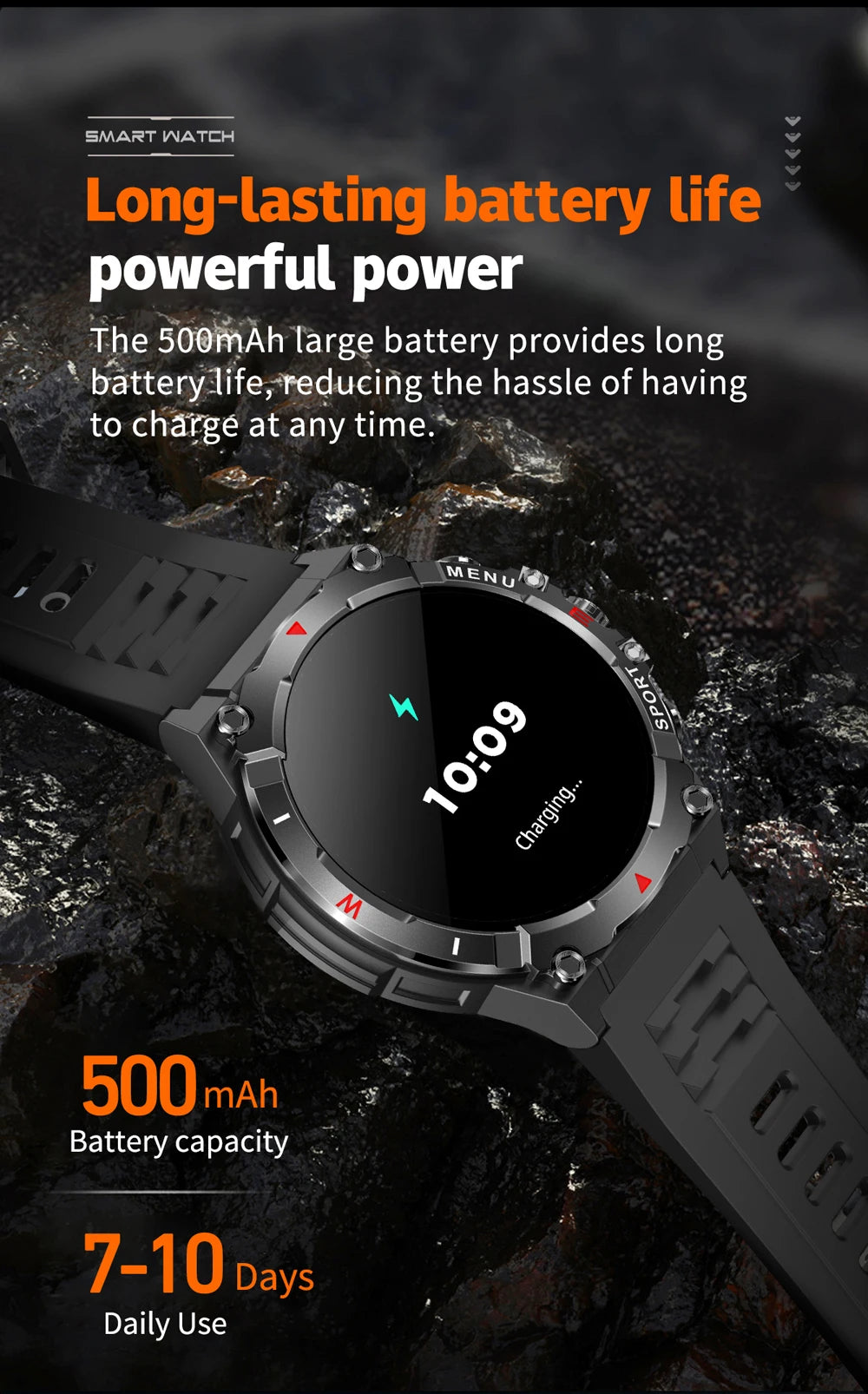 COLMI V76 GPS Smartwatch 1.43" Ultra AMOLED Display Built-in Compass Altimeter Bluetooth Call Smart Watch 500mAh Battery