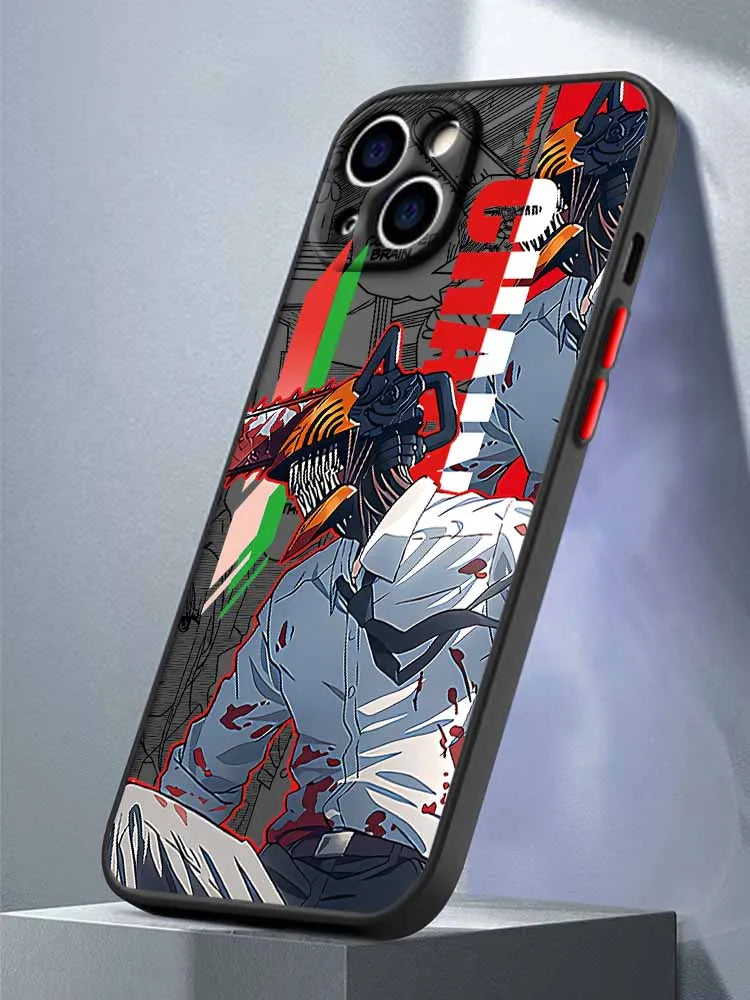 New Chainsaw Man Hot For iPhone 17 17Air 16E 16 15 14 13 12 11 mini Pro Max Plus Frosted Translucent Phone case Funda Cover Capa