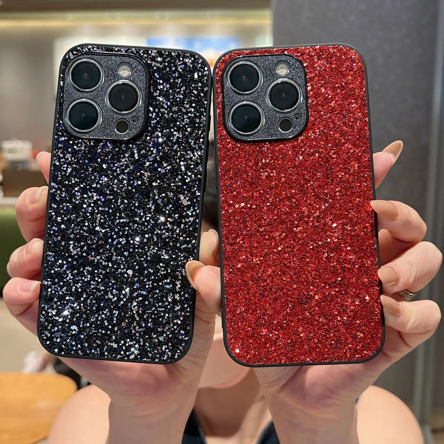 Luxury Glitter Full Coverage Flash Drill Soft Phone Case for iphone 17 16 15 14 13 12 11 Pro Max 7 8 Plus 16E 17Air Shell