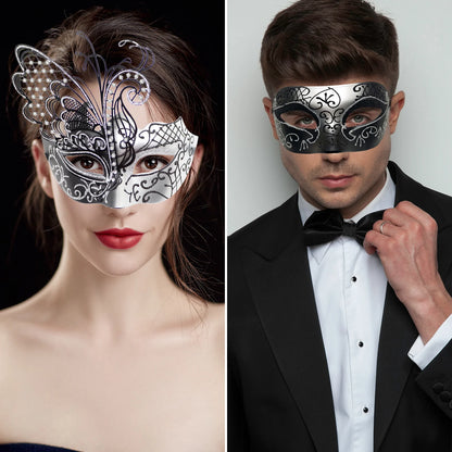 Masquerade Ball Mask Venetian Metal Mask Mystery Fashion Carnival Mask Halloween Party Costume Ball Mask