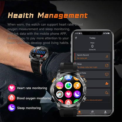 T-REX3 1000mAh Big Battery Smart Watch HD Bluetooth Call 1.7inch Large Sceen LED Flashlight Sports Waterproof Smartwatch Men