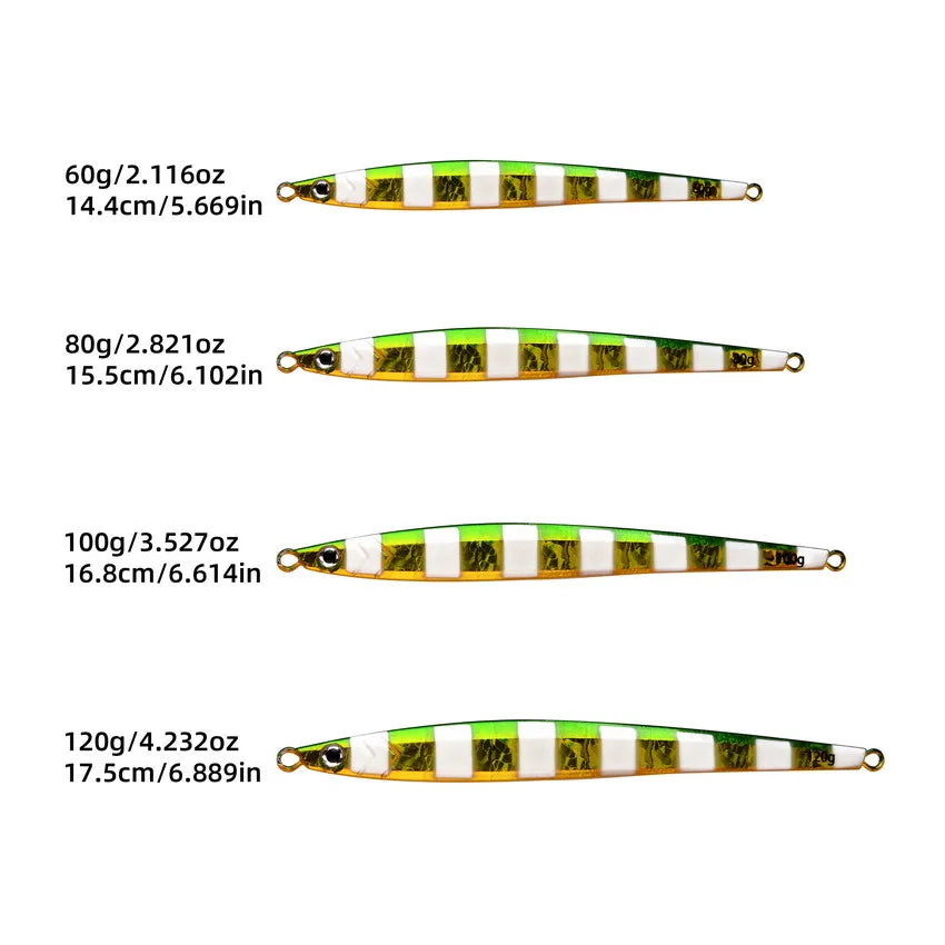 Metal Jig 60g 80g 100g 120g Long Casting Fast Sinking Fall Jigs Saltwater Deepsea Fishing Lure