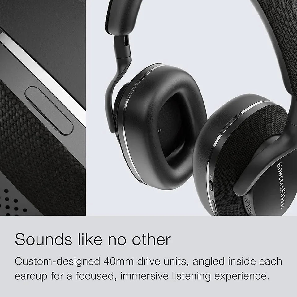 Original Bowers&Wilkins Px7 S2 Over Ear Earphones - New Advanced Noise Cancellation, Slim&Lightweight 15-Min Quick Charge
