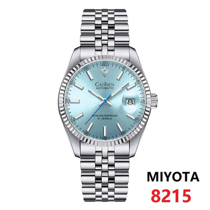 CADISEN New Week Calendar Type watch for men Sapphire mirror 10ATM Automatic Watch MIYOTA 8285 Business Mens All Steel Watches