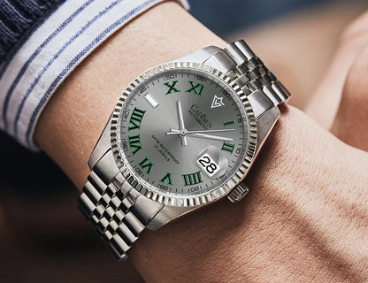 CADISEN 38MM Men's Automatic Mechanical Watch Luxury AR Sapphire Glass Waterproof Stainless Steel MIYOTA 8215 Men Wristwatch