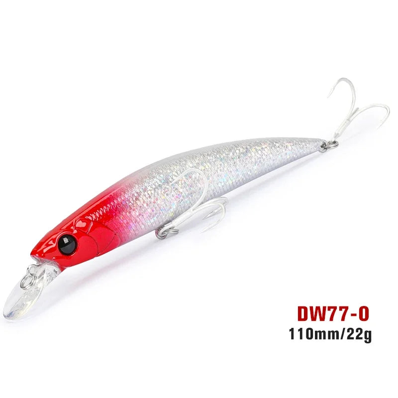 Sinking Minnow 110S DW77 110mm 22g Long Casting Fishing Lure Large Trout Seabass Sea Fishing Hard bait