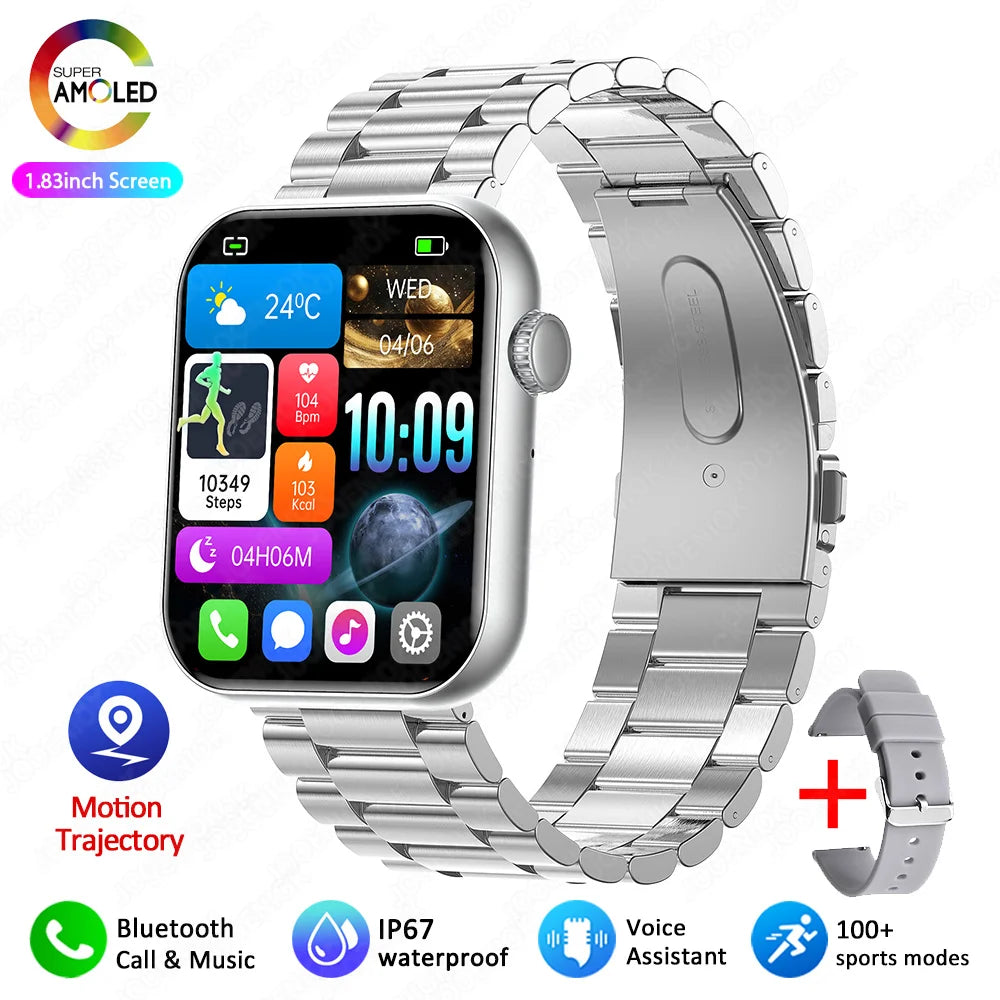 Smart Watch Full Touch Screen Bluetooth Call AI Voice Heart Rate Waterproof Watches Sports Bracelet Smartwatch Women