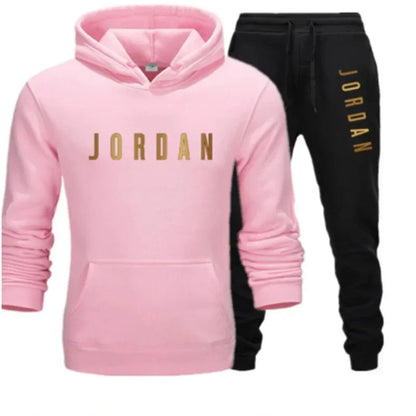 Conjunto de moletom forrado 2025  oferta de primavera de la temporada, Sudadera con capucha forrada de lana, conjunto informal, sudadera superior de manga la