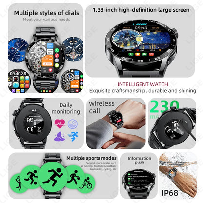 LIGE 2025 New Smartwatch Men For Android iOS Phone 1.38" HD Bluetooth Call Heart Rate Monitor Waterproof Sport Smart Watch Women