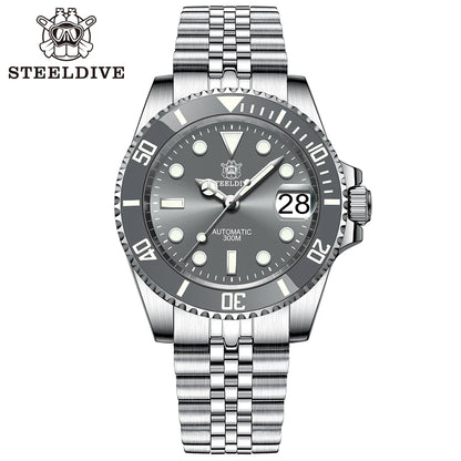 STEELDIVE SD1953 Water Ghost Ceramic Bezel Sapphire Mirror Swiss Luminous NH35 Movement Dive 30Bar Waterproof Mechanical Watch