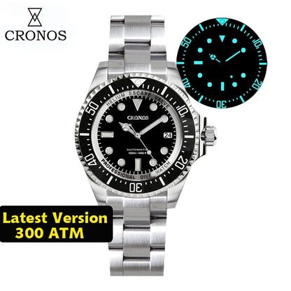 Cronos L6009M Diver Watch Waterproof NH35 Automatic Mechanical Sapphire Crystal Luminous 44mm Luxury Wristwatch