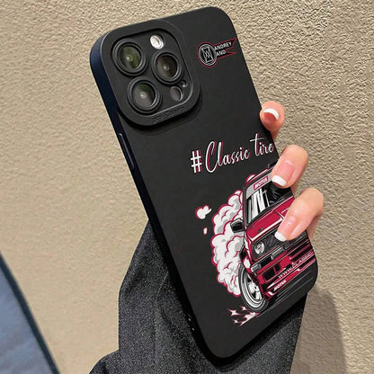 Case For iPhone 14 13 15 16 17 Pro Max Air 16E 11 12 8 7 15 16 Plus SE2 Stylish Car Pattern Shockproof Soft Back Cover
