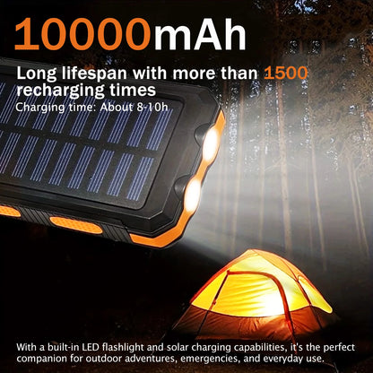 30000mAh Solar Power Bank Portable Charging Poverbank Dual 5V USB Ports 2 LED Light Flashlight for Iphone Outdoor Camping Hik