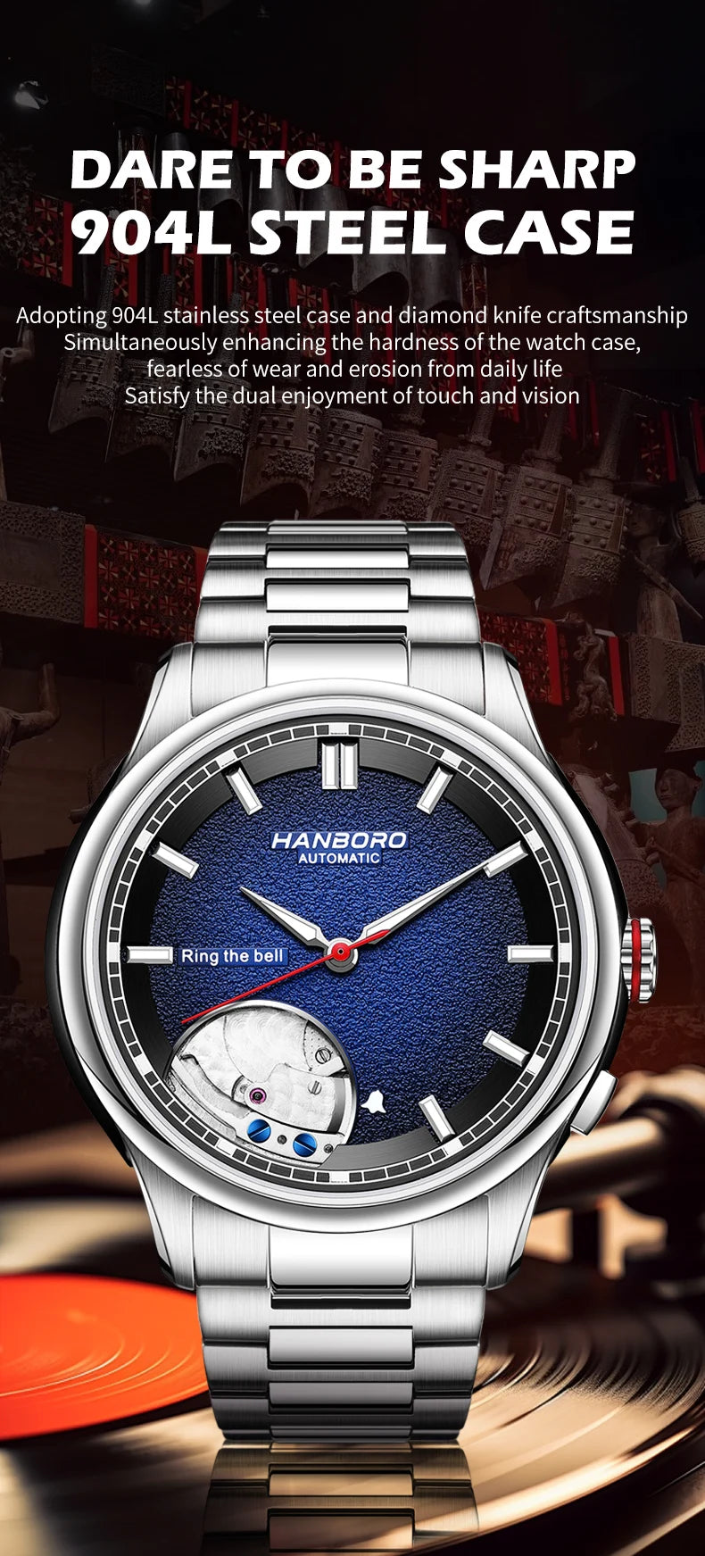 HANBORO Chime Series Modified Movement Men's Personalized Automatic Mechanical Watch
