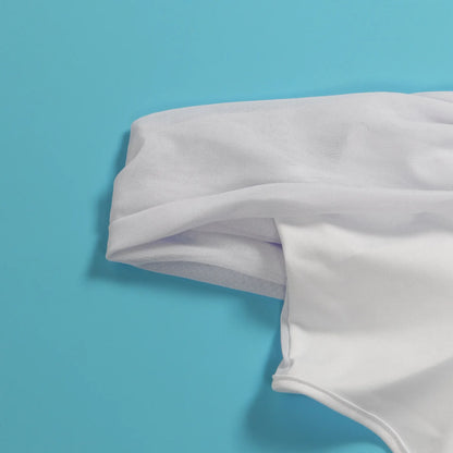 Slimming Mesh Splice Bum Covering Visibility Elastic Off-Shoulder 2-Piece Set European And American Style