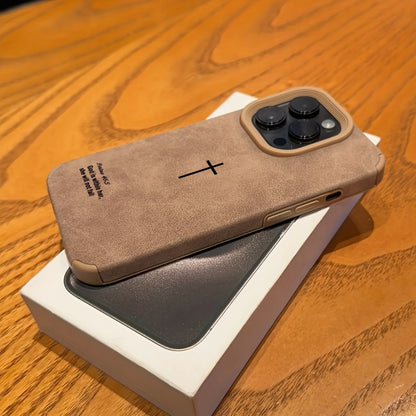 Simple Elements Suitable For iPhone 17 16 Pro 16 PLUS 16 Pro Max 15 14 13 12 11 XS MAX XR Phone Case Faux Leather Textured Cover